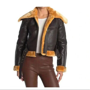 Walter Baker SZ XS Leather Brown Eduardo jacket